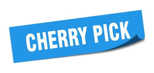 cherry pick sticker. cherry pick square sign. cherry pick. peeler