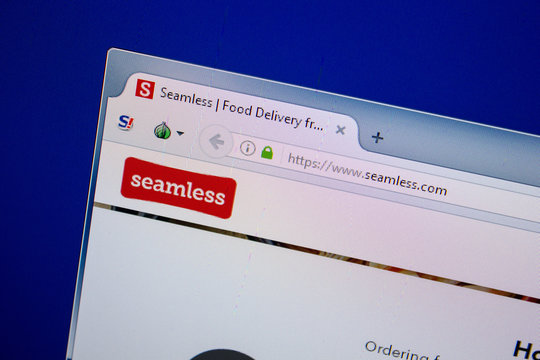 Ryazan, Russia - June 26, 2018: Homepage of Seamless website on the display of PC. URL - Seamless.com.