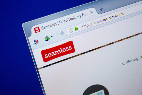 Ryazan, Russia - June 26, 2018: Homepage of Seamless website on the display of PC. URL - Seamless.com.