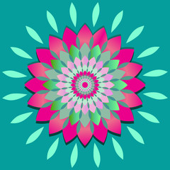 Obraz premium Geometric flower background. Colorful circle flower vector illustration