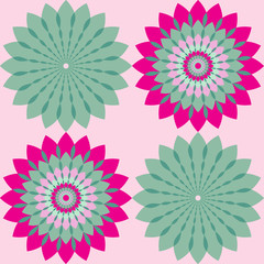 Fototapeta na wymiar Geometric floral background. Colorful circle flower vector illustration