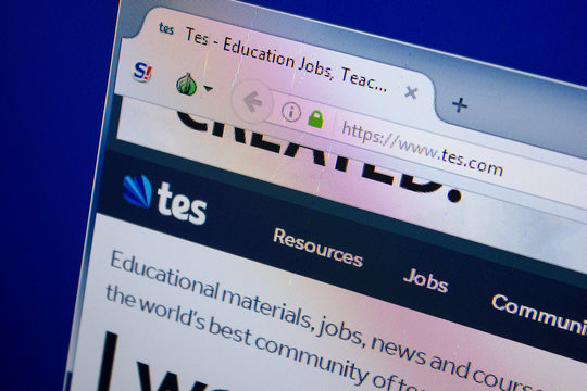 Ryazan, Russia - June 26, 2018: Homepage of TES website on the display of PC. URL - TES.com.