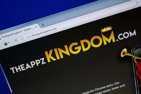 Ryazan, Russia - June 26, 2018: Homepage of TheAppzKingdom website on the display of PC. URL - TheAppzKingdom.com.
