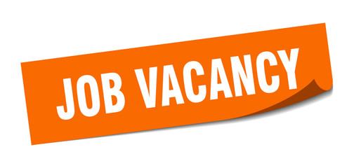 job vacancy sticker. job vacancy square sign. job vacancy. peeler