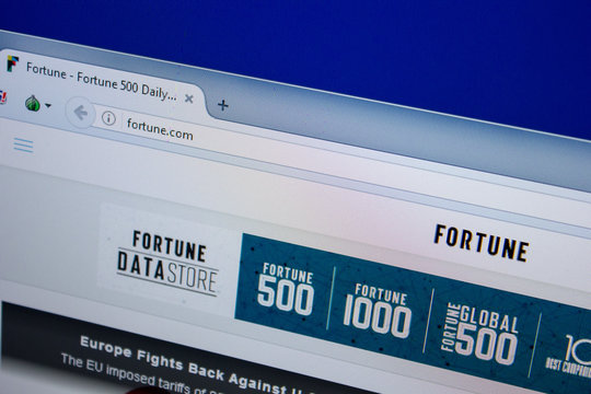 Ryazan, Russia - June 26, 2018: Homepage of Fortune website on the display of PC. URL - Fortune.com.