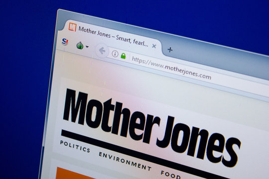 Ryazan, Russia - June 26, 2018: Homepage of MotherJones website on the display of PC. URL - MotherJones.com.