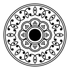 Mandala decorative round ornament. Can be used for greeting card, phone case print, etc. Hand drawn background