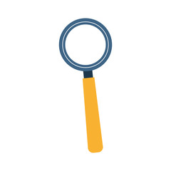 magnifying glass icon, flat design