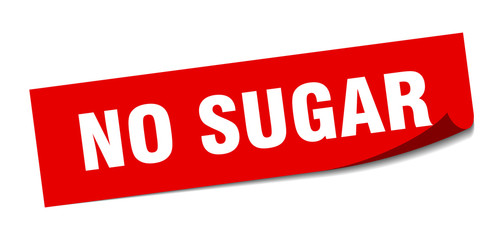 no sugar sticker. no sugar square sign. no sugar. peeler