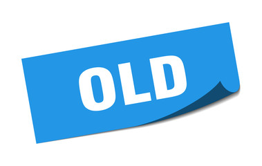 old sticker. old square sign. old. peeler