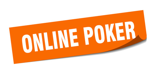 online poker sticker. online poker square sign. online poker. peeler