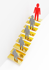 3d people stand on the stairs