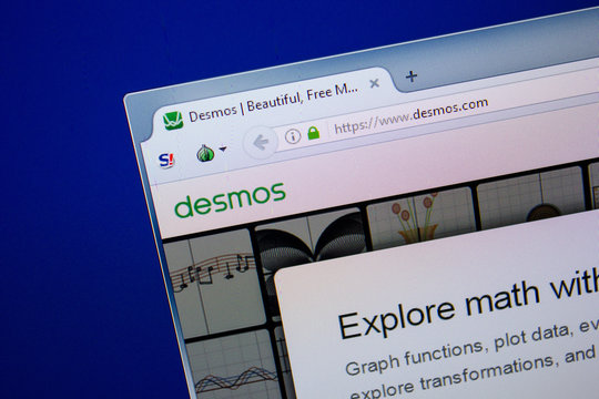 Ryazan, Russia - June 26, 2018: Homepage of Desmos website on the display of PC. URL - Desmos.com.