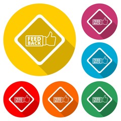 Flat image Rating and feedback with long shadow