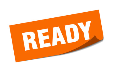 ready sticker. ready square sign. ready. peeler