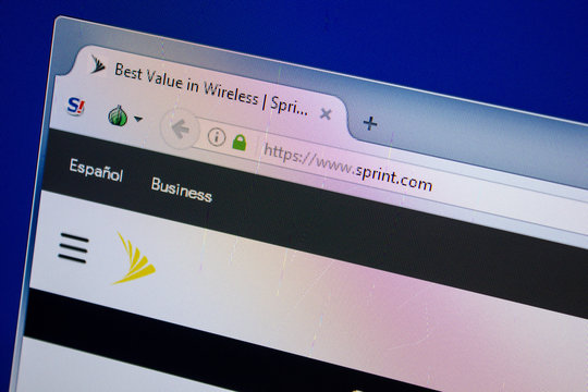 Ryazan, Russia - June 26, 2018: Homepage of Sprint website on the display of PC. URL - Sprint.com.