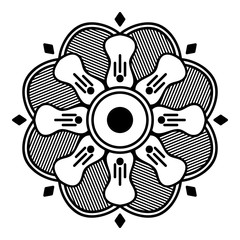 Ethnic Mandala Ornament. Arabic, Pakistan, Moroccan, Turkish, Indian, Spain motifs