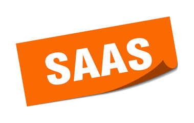 saas sticker. saas square sign. saas. peeler