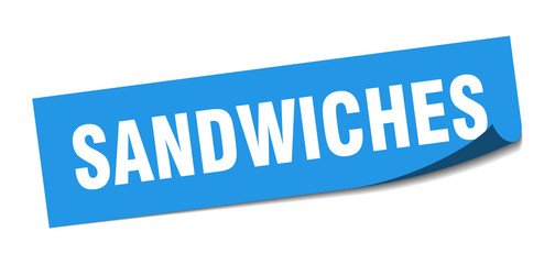 sandwiches sticker. sandwiches square sign. sandwiches. peeler