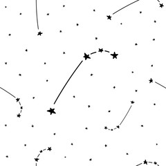 Constellation stars set horoscope decoration seamless pattern