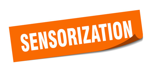 sensorization sticker. sensorization square sign. sensorization. peeler