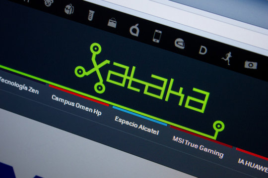 Ryazan, Russia - June 26, 2018: Homepage of Xataka website on the display of PC. URL - Xataka.com.
