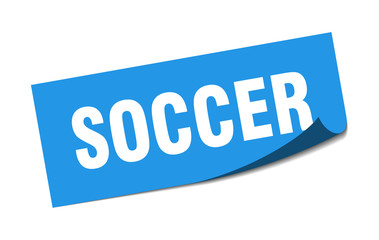 soccer sticker. soccer square sign. soccer. peeler