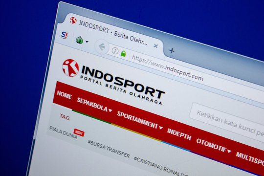 Ryazan, Russia - June 26, 2018: Homepage of IndoSport website on the display of PC. URL - IndoSport.com.