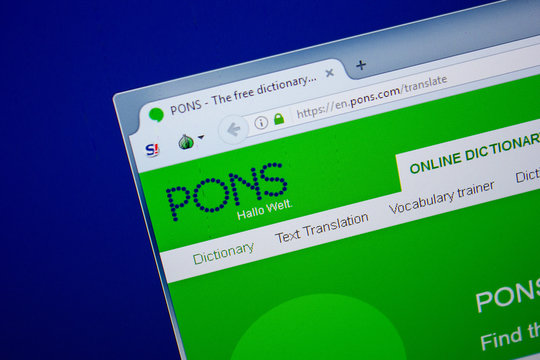 Ryazan, Russia - June 26, 2018: Homepage of Pons website on the display of PC. URL - Pons.com.