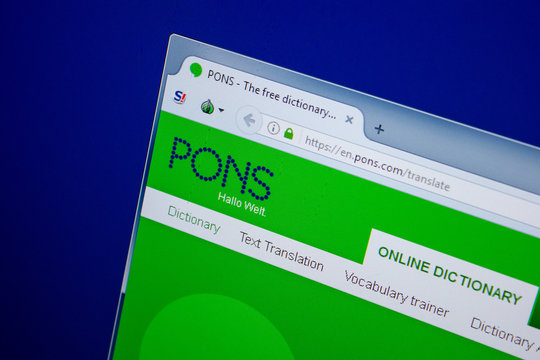 Ryazan, Russia - June 26, 2018: Homepage of Pons website on the display of PC. URL - Pons.com.