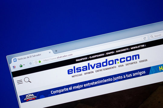 Ryazan, Russia - June 26, 2018: Homepage of ElSalvador website on the display of PC. URL - ElSalvador.com.