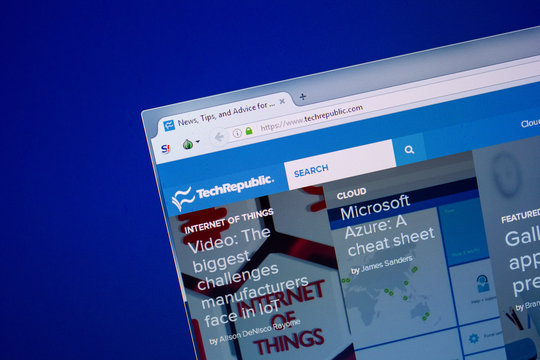 Ryazan, Russia - June 26, 2018: Homepage of TechRepublic website on the display of PC. URL - TechRepublic.com.