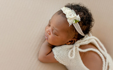Portrait of baby with diadem