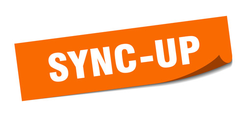 sync-up sticker. sync-up square sign. sync-up. peeler