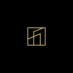 Simple minimalist square building logo design template