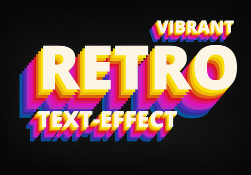 Retro Vibrant 8 Bit Text Style Mockup