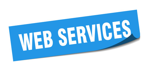 web services sticker. web services square sign. web services. peeler