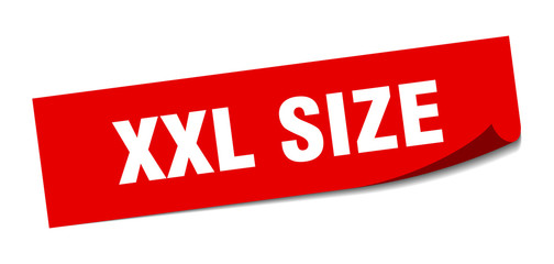 xxl size sticker. xxl size square sign. xxl size. peeler