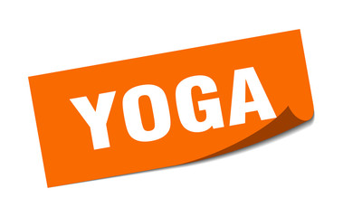 yoga sticker. yoga square sign. yoga. peeler