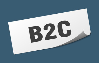 b2c sticker. b2c square sign. b2c. peeler