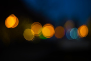 Beautiful Evening City Lights Flickering in Bokeh Effect Seamless. Abstract background.