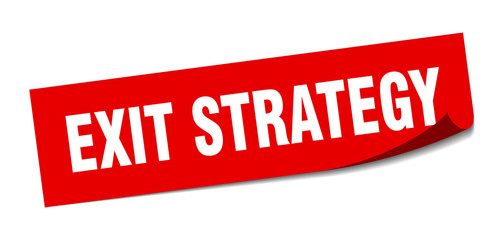 exit strategy sticker. exit strategy square sign. exit strategy. peeler