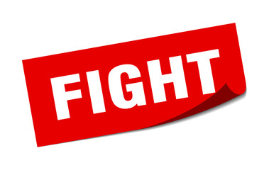 fight sticker. fight square sign. fight. peeler