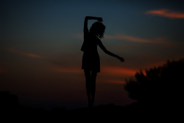 Silhouette of woman, concept of unknown, anonymous.