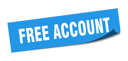 free account sticker. free account square sign. free account. peeler