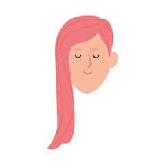cartoon woman face with relaxed expression