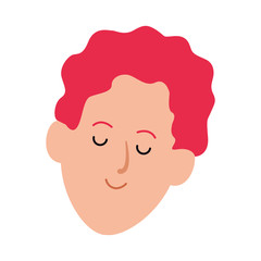 cartoon man face icon, colorful design