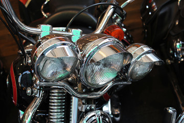 Fototapeta na wymiar Big bike headlights