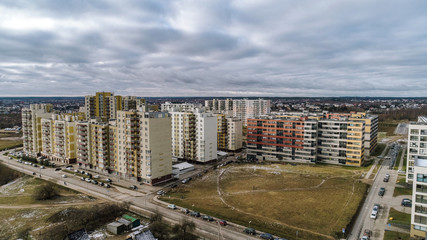 Fototapeta na wymiar Vilnius apartments from the drone perspective
