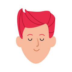 cartoon man with red hair, colorful design